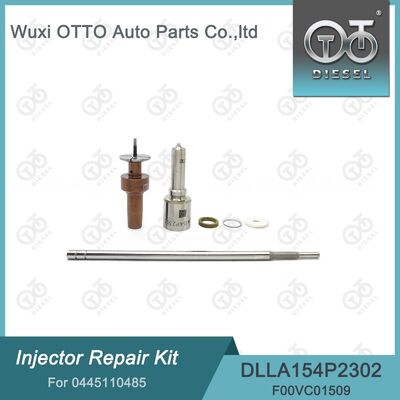 0445110485 Kit de reparación de inyector de acero rápido. Incluye boquilla DLLA154P2302 y válvula F00VC01509