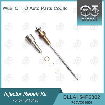 0445110485 Kit de reparación de inyector de acero rápido. Incluye boquilla DLLA154P2302 y válvula F00VC01509
