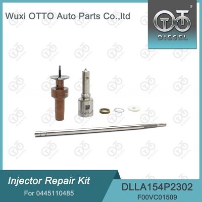 0445110485 Kit de reparación de inyector de acero rápido. Incluye boquilla DLLA154P2302 y válvula F00VC01509